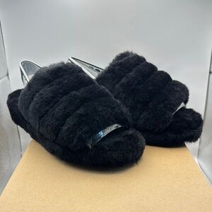 Ugg Fluff Yeah Slides Black